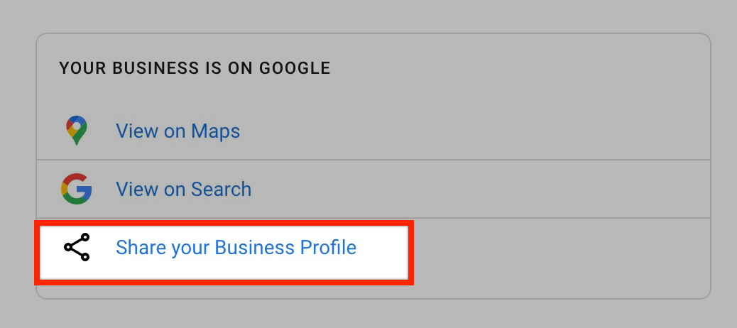 Share GMB Profile Link